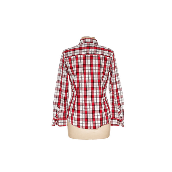 Talbots Red Gingham Button-Up Top, Size 10 - Picture 2 of 4
